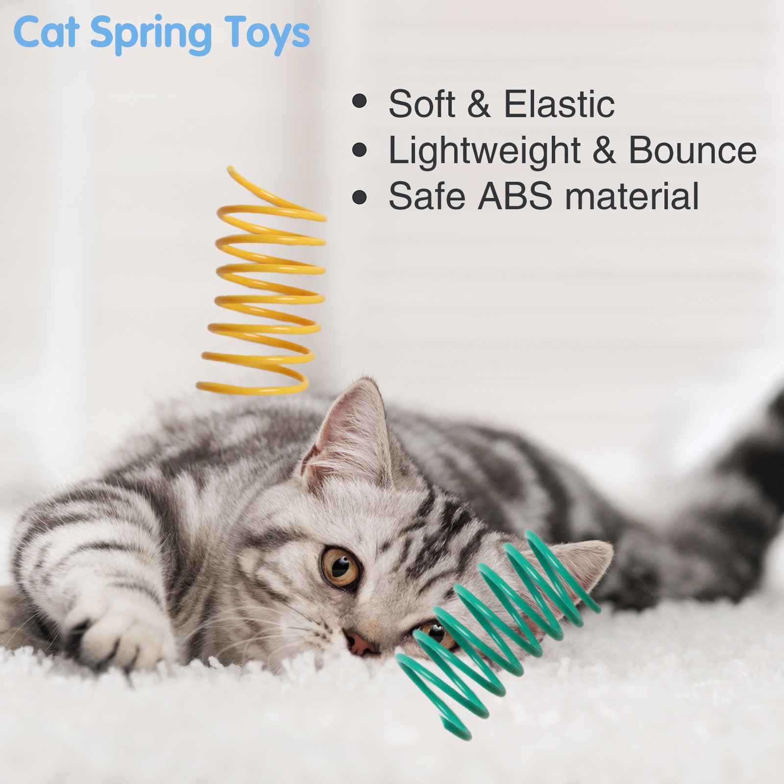 Kitys Fatch durable cat spring resists biting for long-lasting entertainment.