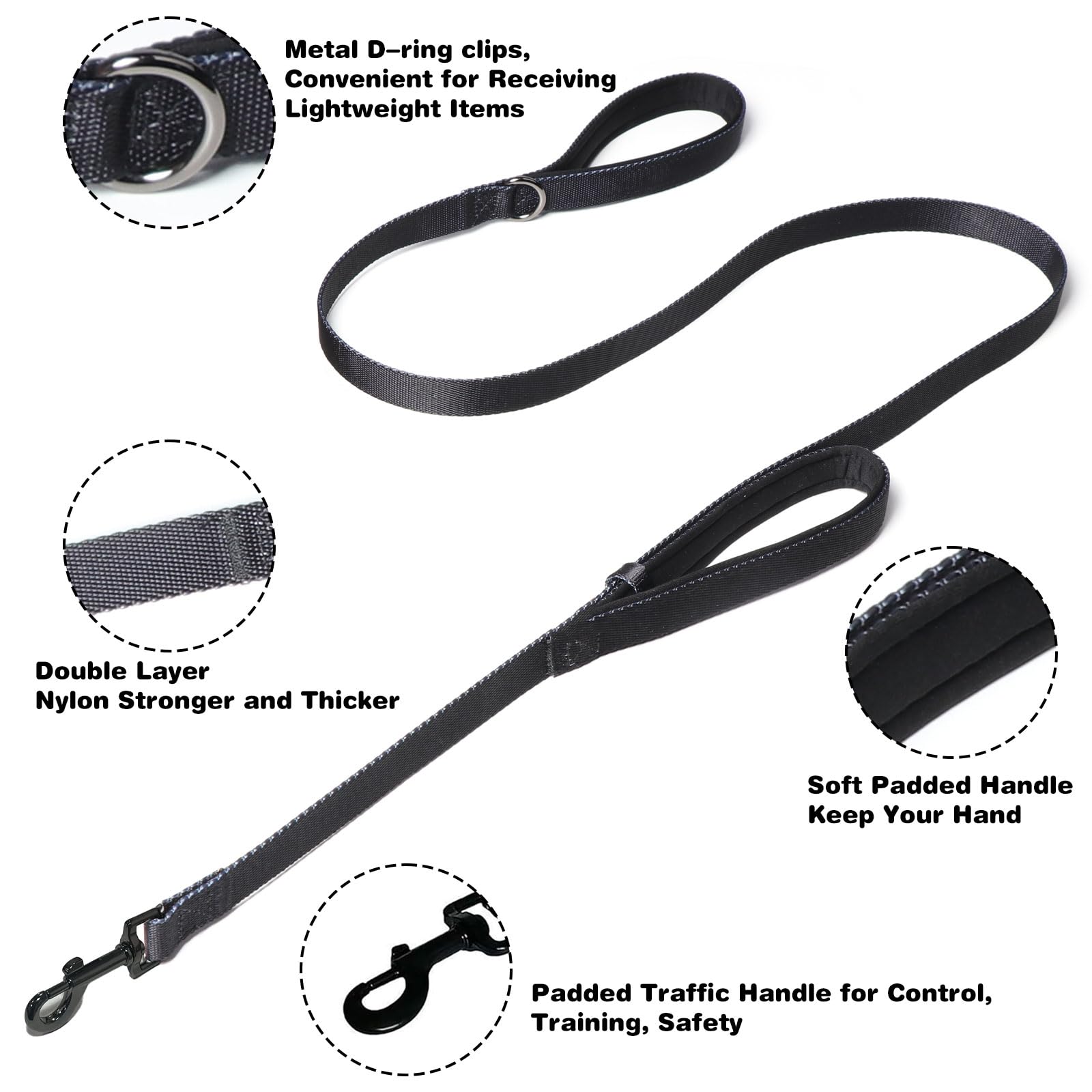Kitys Fatch training leash 5ft in use during a practice walk.