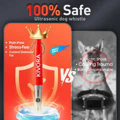 KIVORA dog whistle with anti-swallow safety lock for safe handling.