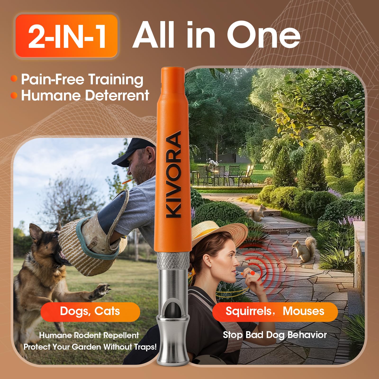 KIVORA dog whistle reflective lanyard adds visibility for nighttime or early morning training