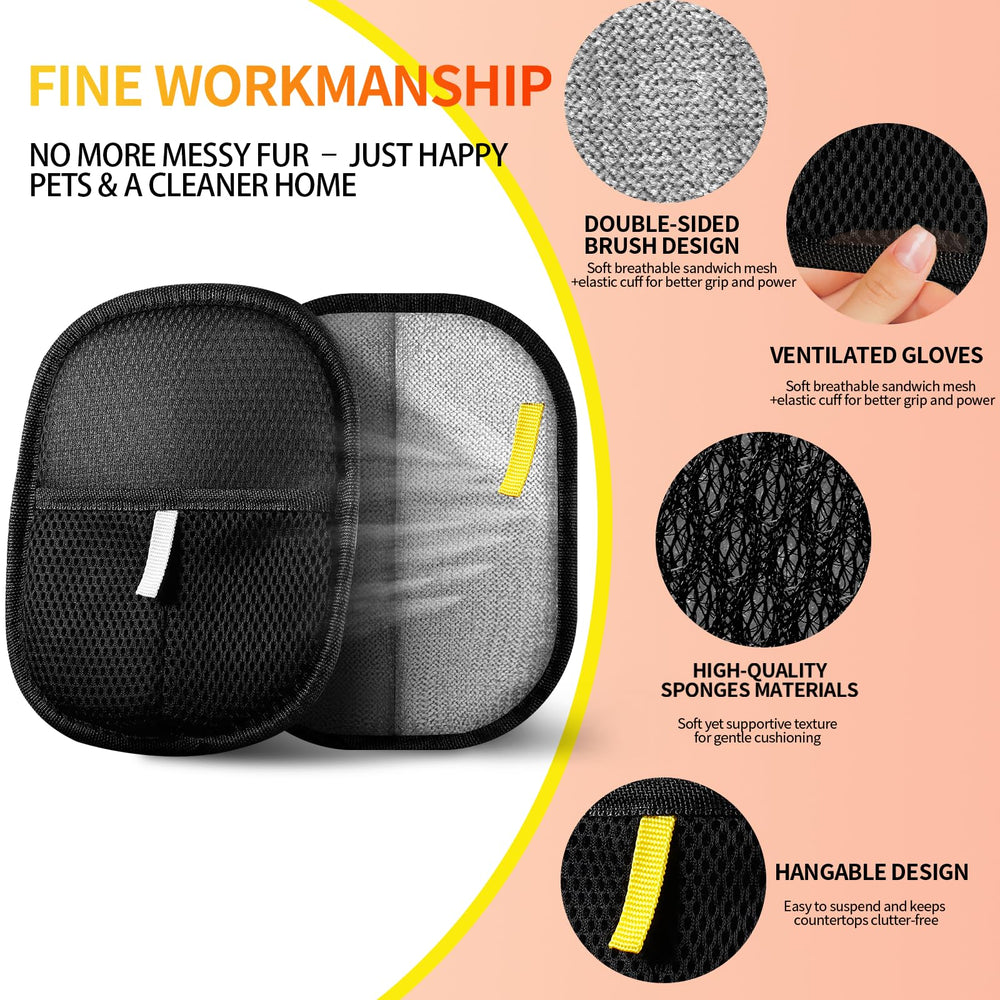 Kivori gloves groom pets on bedding, leaving it fur-free