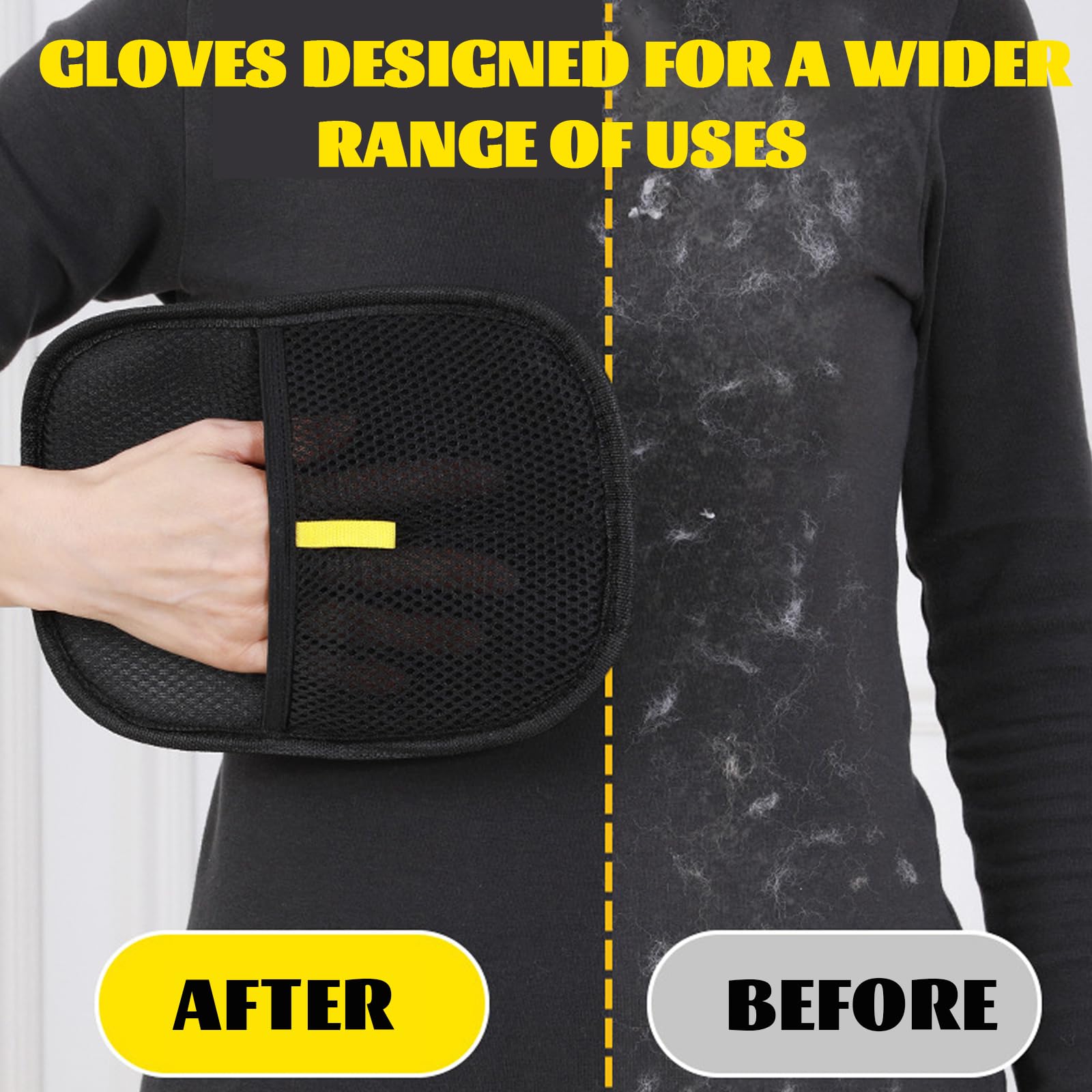 Kivori Pet glove multi-surface use shows versatile cleaning on furniture, carpets, and bedding