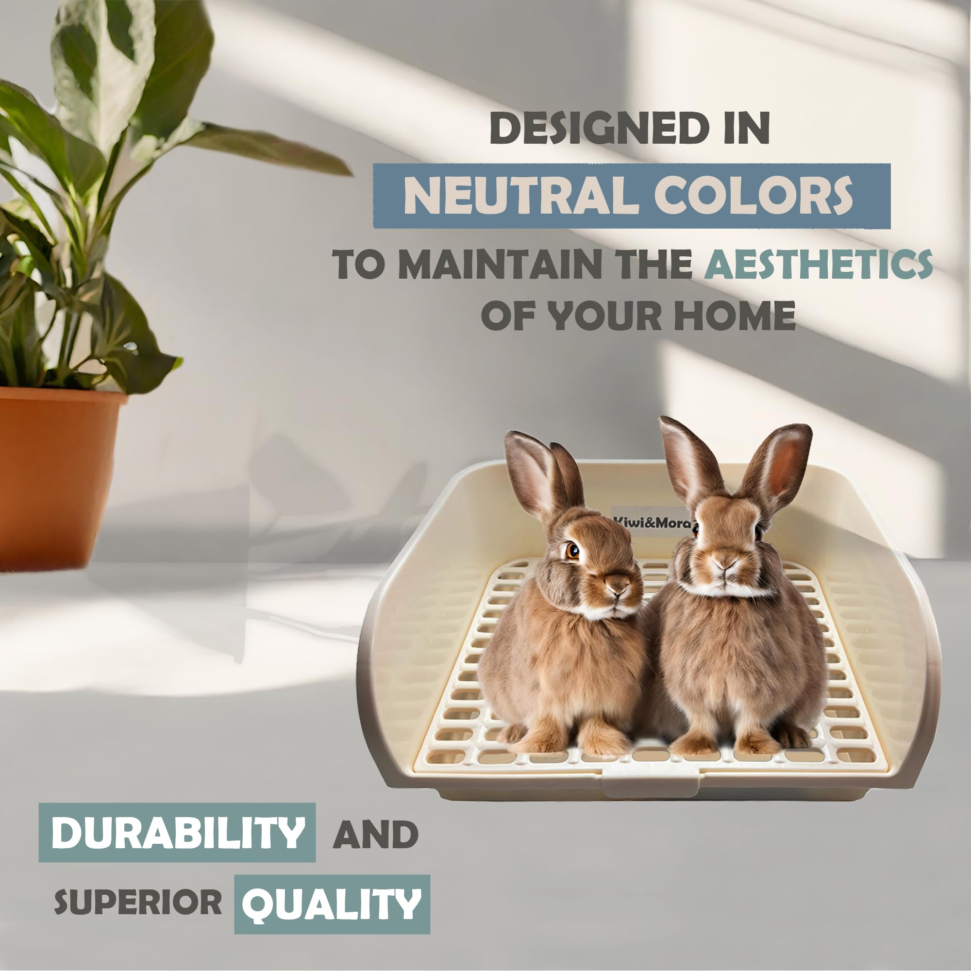 Kiwi & Mora rabbit litter box pad kit supports versatile bedding and easy refreshes.