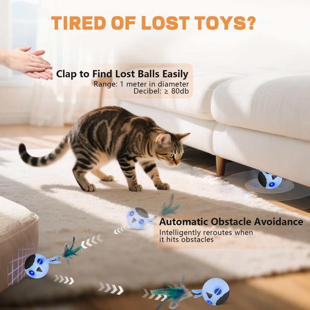 KiwiLove blue ball USB recharge keeps playtime uninterrupted