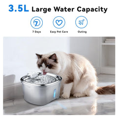 KiwiLove cat water fountain triple-flow modes for varied hydration options.