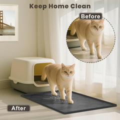 KIXCVDM litter mat anti-scatter design traps litter near box