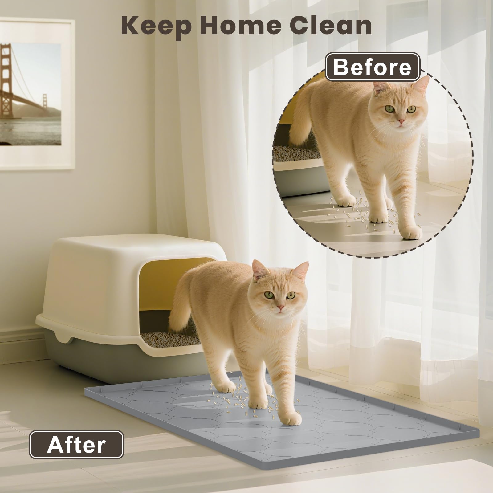 KIXCVDM silicone cat litter mat soft on paws for comfy steps