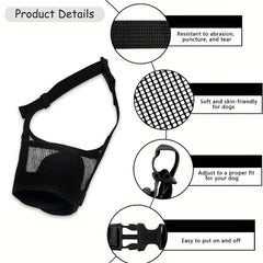 KixMalkinly secure hook-and-loop fastener keeps the muzzle in place during training.
