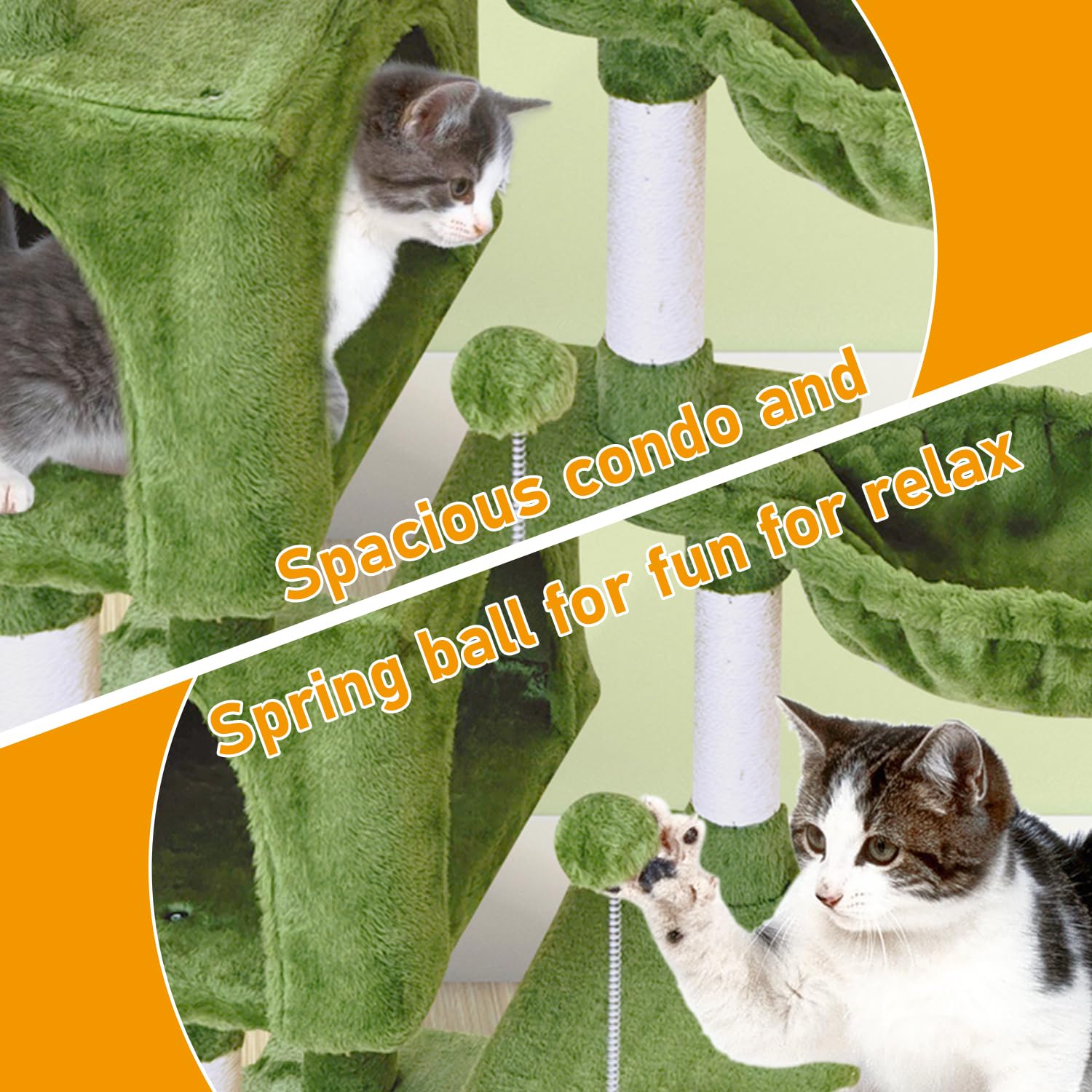 KIYUMI cat tree interactive kitten ball toys encourage active play