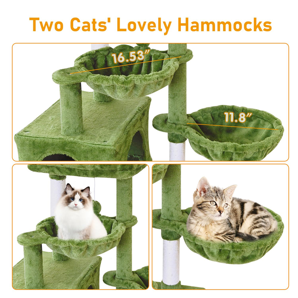 KIYUMI cat tree large condo gives cats private sleep space