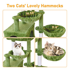 KIYUMI cat tree large condo gives cats private sleep space