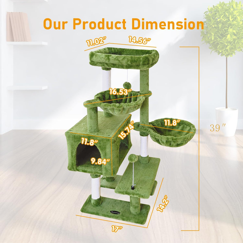 KIYUMI cat tree sisal-scratch-post protects furniture while sharpening claws