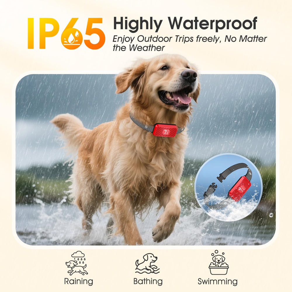 KJKZO Bark Collar 2h fast charging and IP65 waterproof for outdoor use and rain