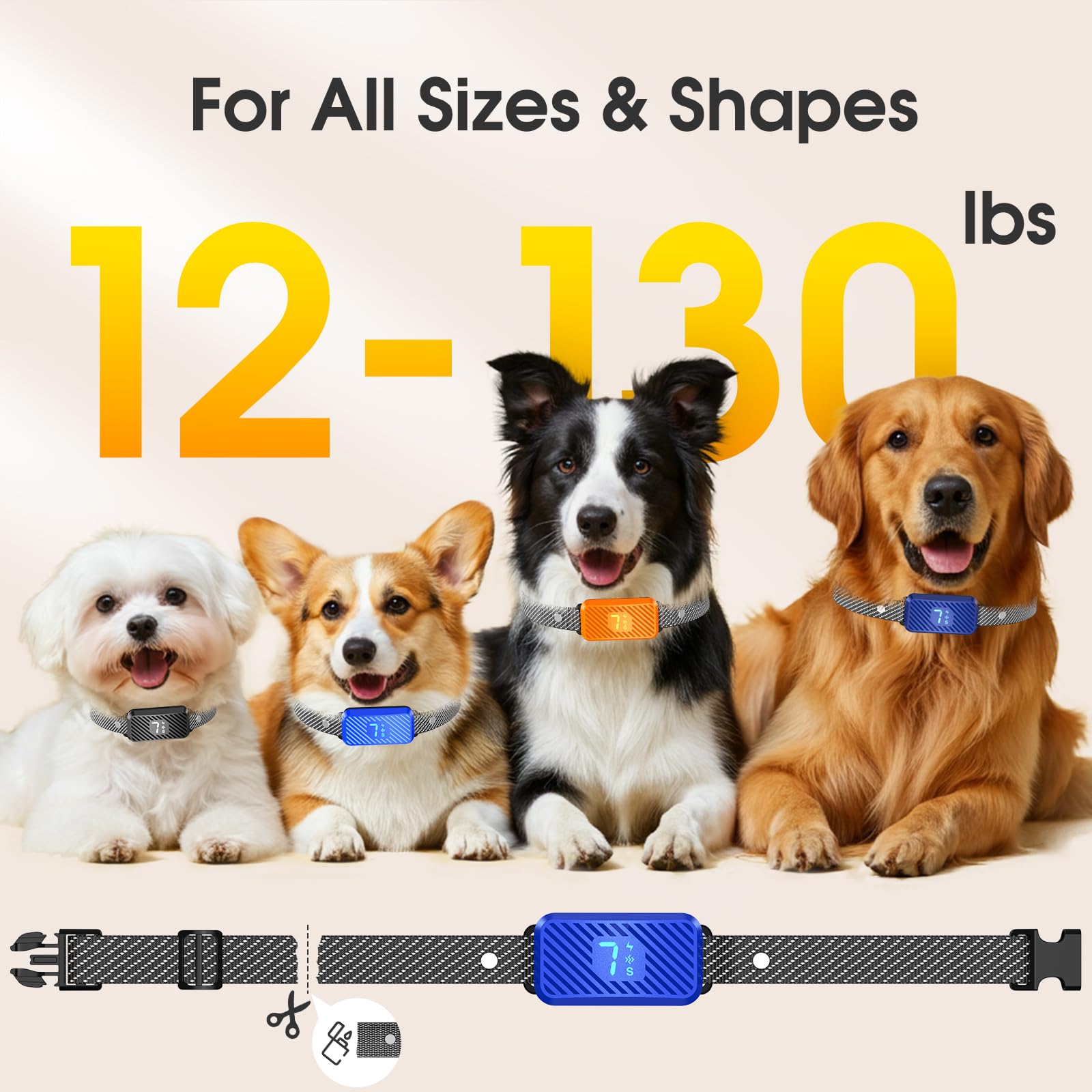 KJKZO bark collar IP65 waterproof rating image for rainy day training.