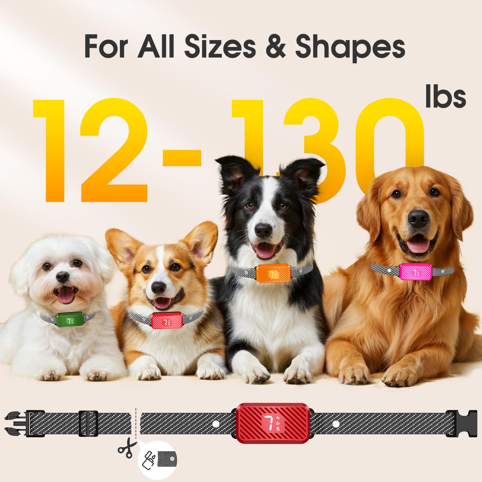 KJKZO Bark Collar lightweight adjustable fit suits large, medium, and small dogs comfortably