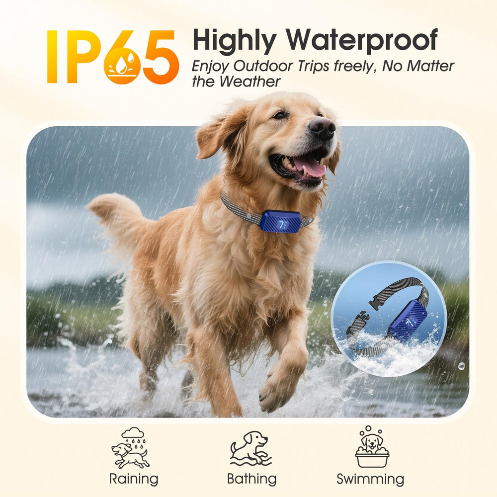 KJKZO IP65 waterproof collar endures rain and splashes for outdoor use
