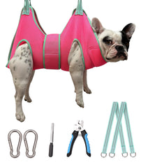 Kkiimatt dog grooming hammock in medium setup for secure, relaxed nail clipping sessions.