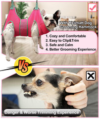 Kkiimatt grooming hammock neck support close-up showing thick fabric for neck stability.