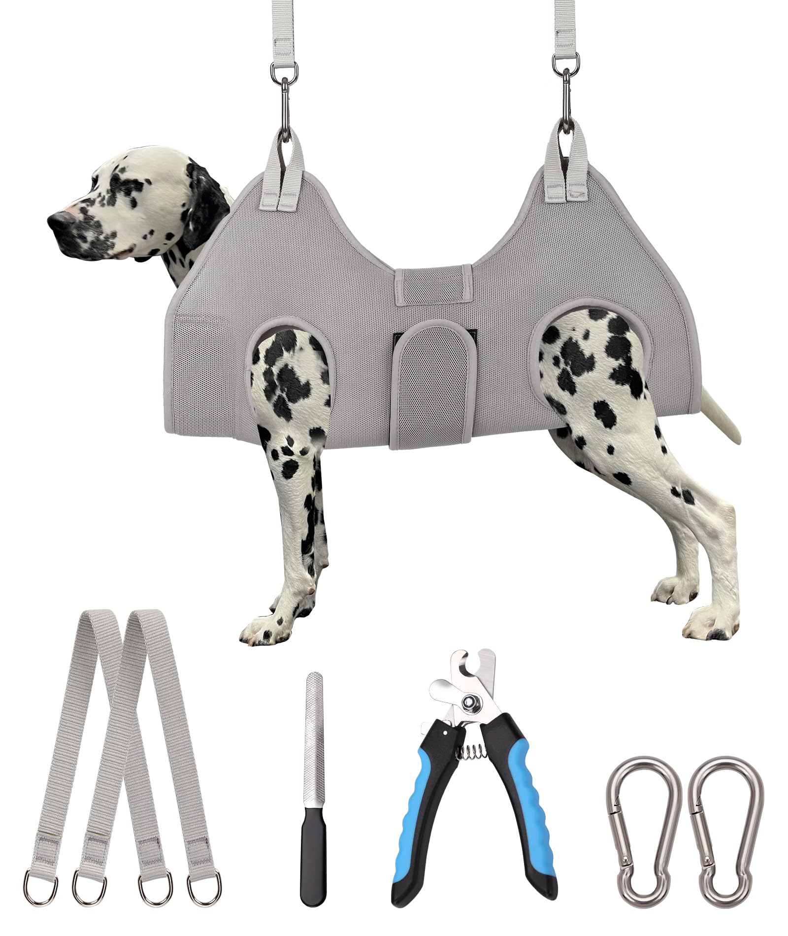 Kkiimatt dog grooming hammock neck-support close-up, showcasing a secure and calm trimming experience.