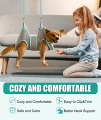 Kkiimatt dog grooming hammock neck support detail for comfortable grooming sessions.