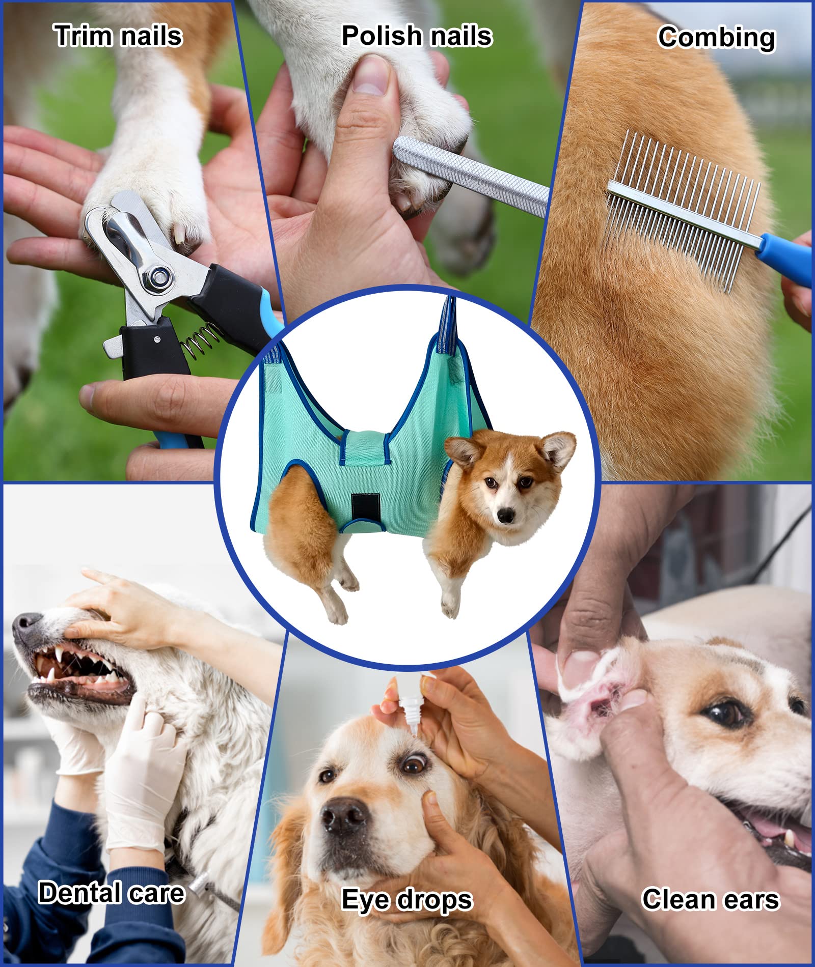 Kkiimatt grooming hammock wide-straps highlighting escape prevention.