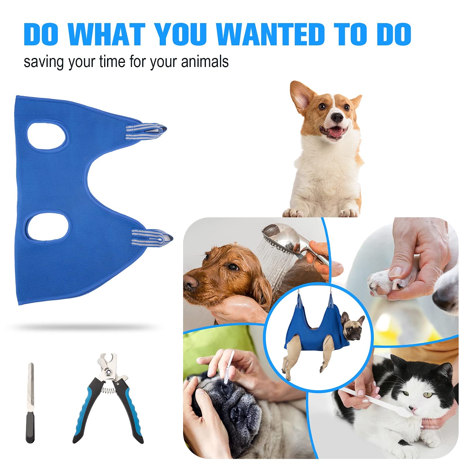 Kkiimatt XS grooming hammock side view demonstrates breathable 3D mesh for comfort