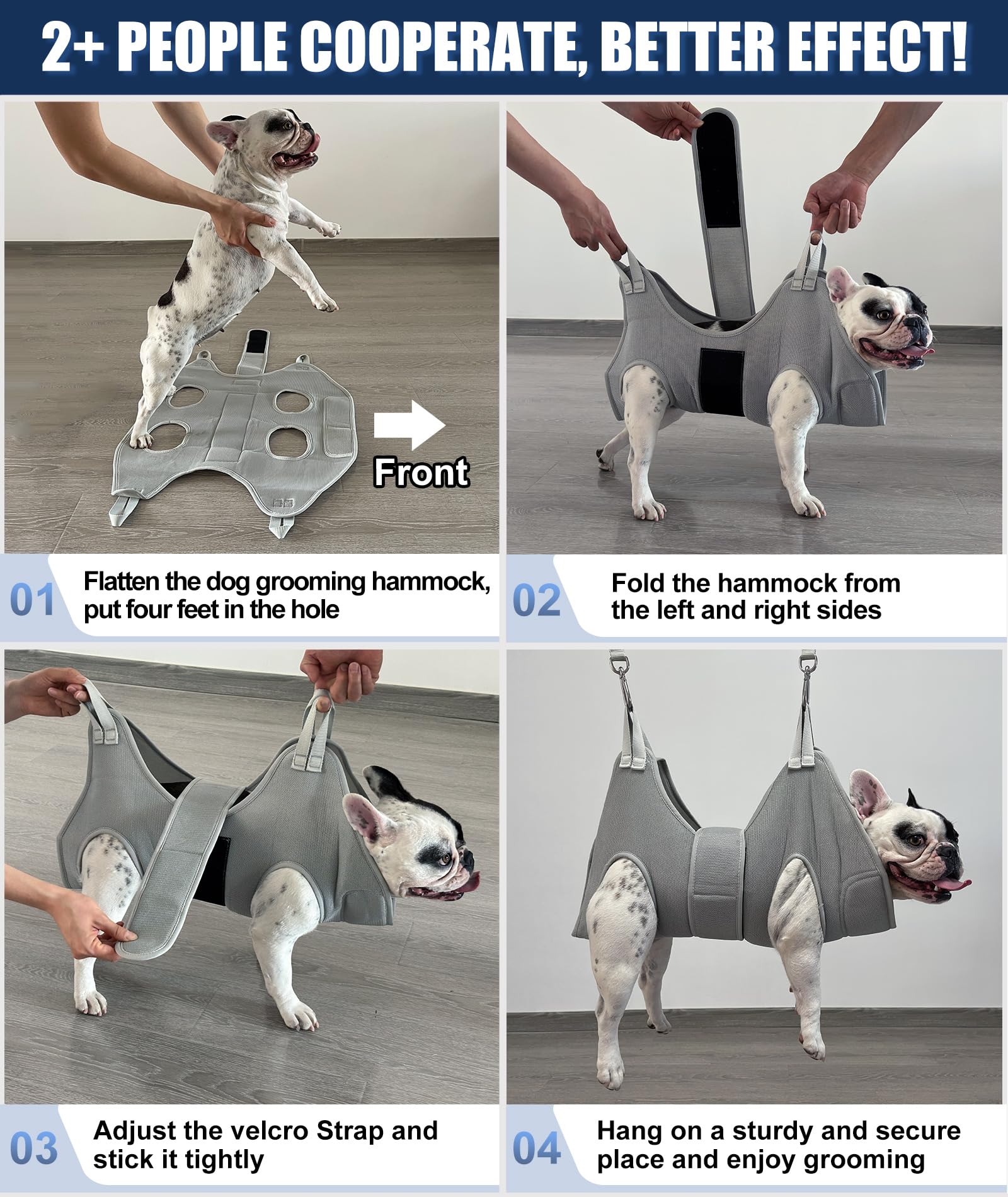Kkiimatt XXL dog grooming hammock fits extra-large dogs for nail trims.