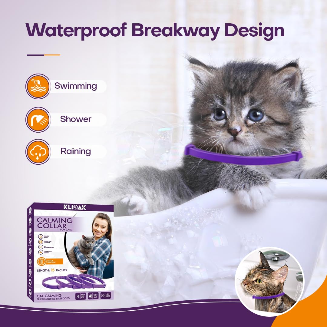 Klioak cat collar soft silicone material highlights gentle, comfortable wear all day.