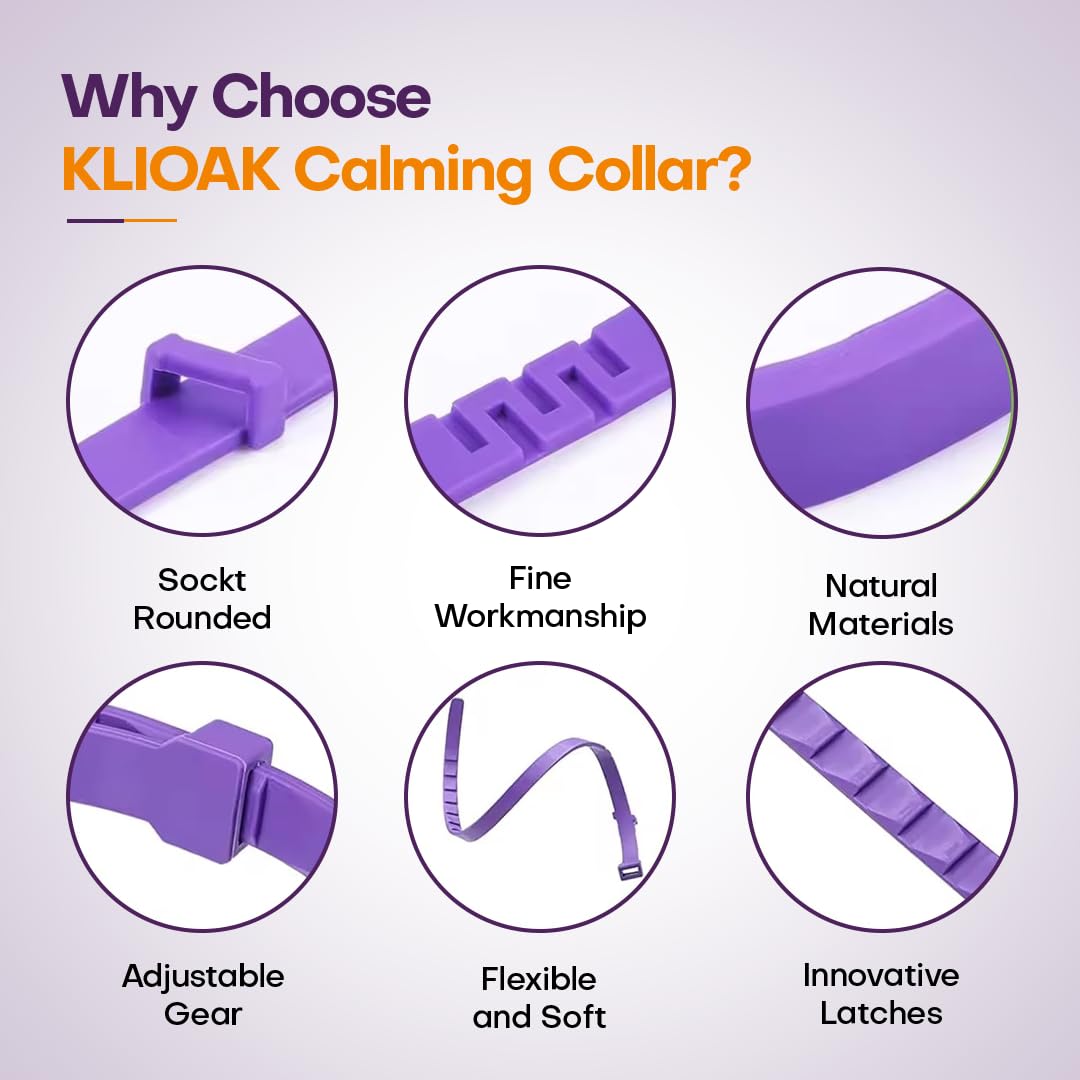 Klioak travel-friendly collar depicted for on-the-go relaxation during trips.