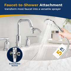 klleyna 3-way brass diverter—easy faucet switching for rinsing and cleaning