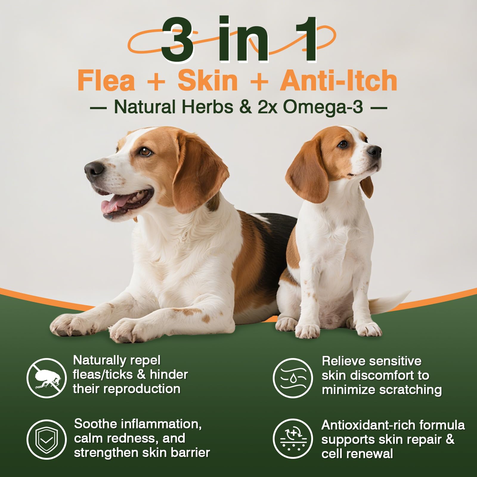 KLOMKMCL allergy chews chicken flavor supports itching relief with tasty bite