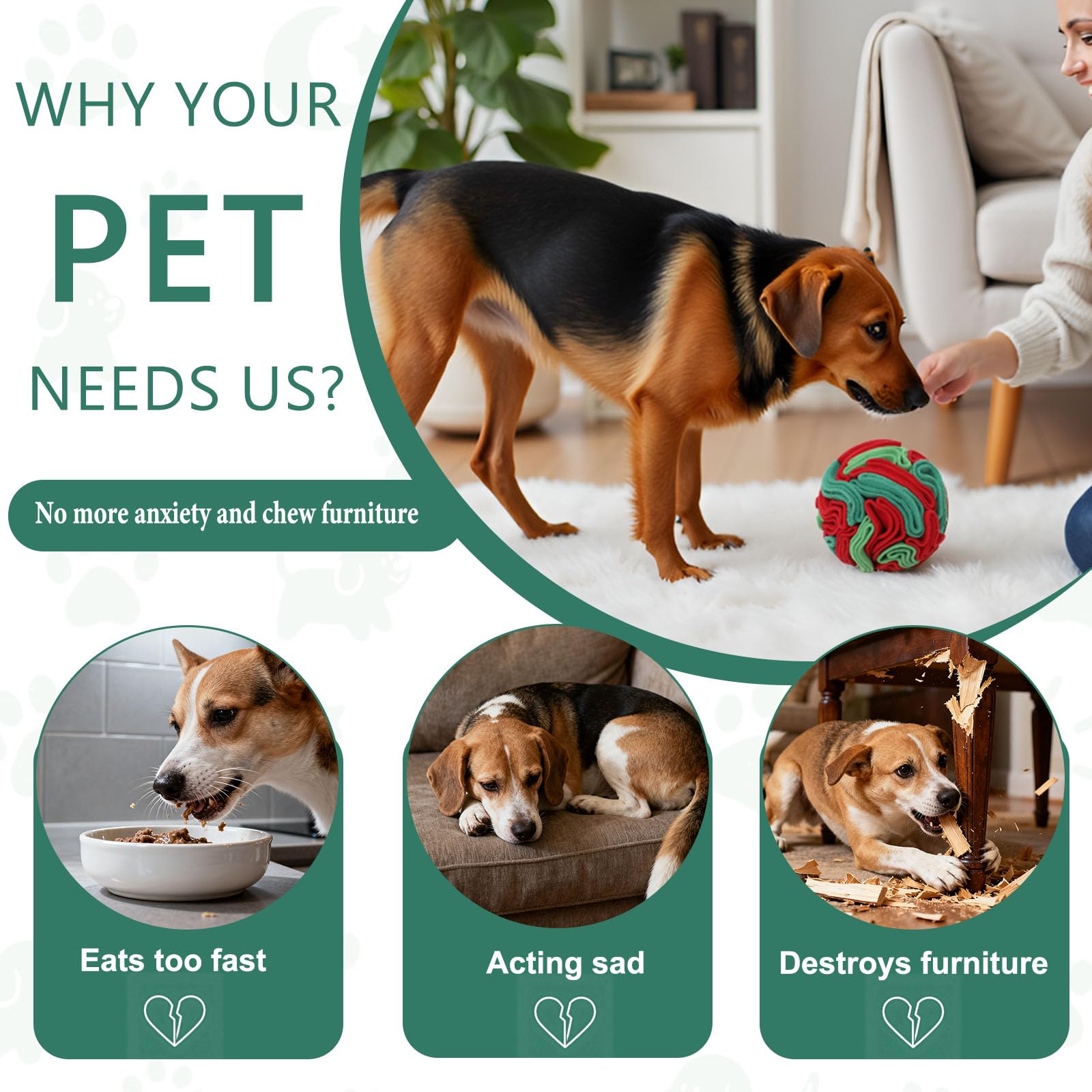 kmirepa snuffle-ball different-sized-dogs image emphasizes suitability for small to large dogs