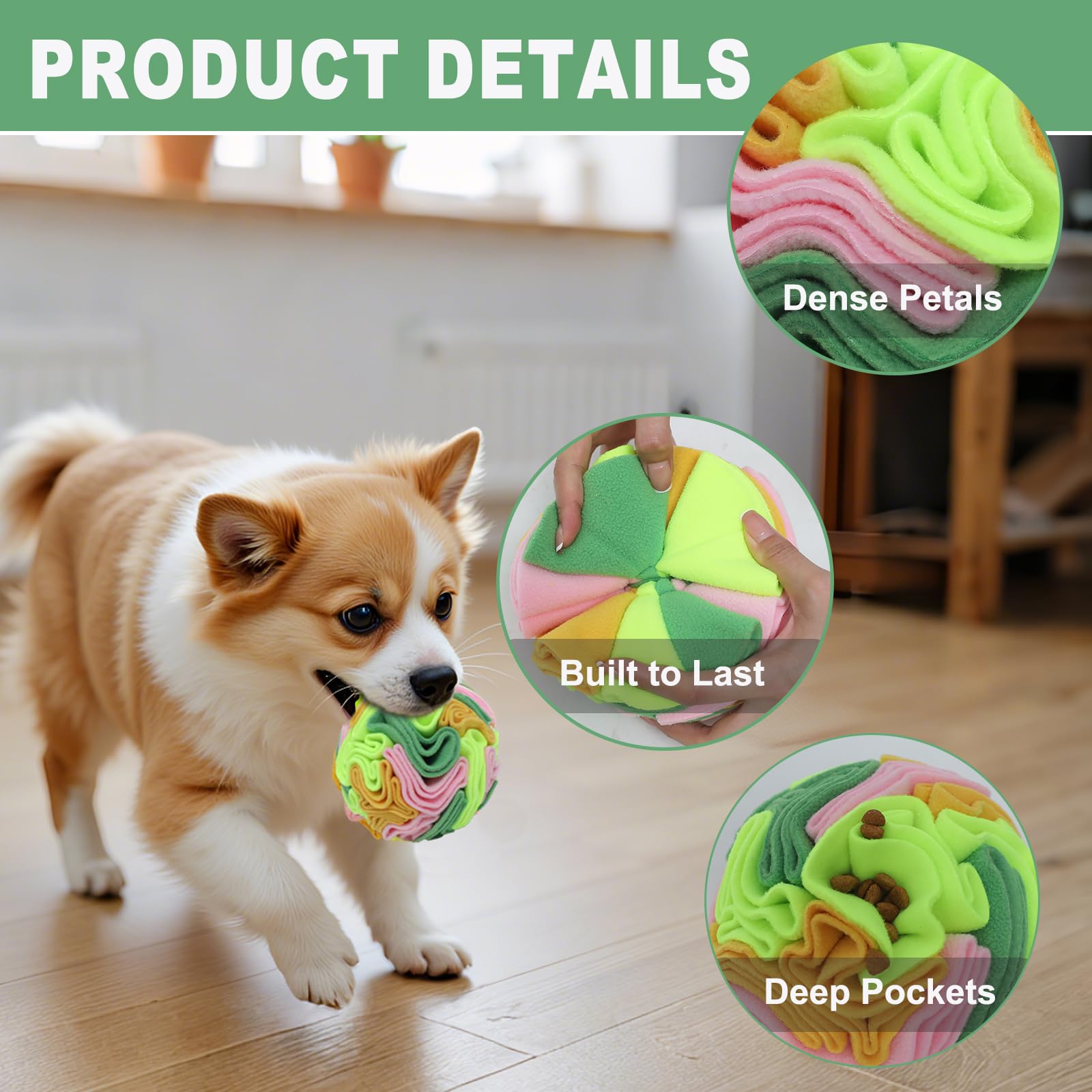 kmirepa Snuffle Ball dirt-hiding-pattern keeps visuals clean during messy play sessions.