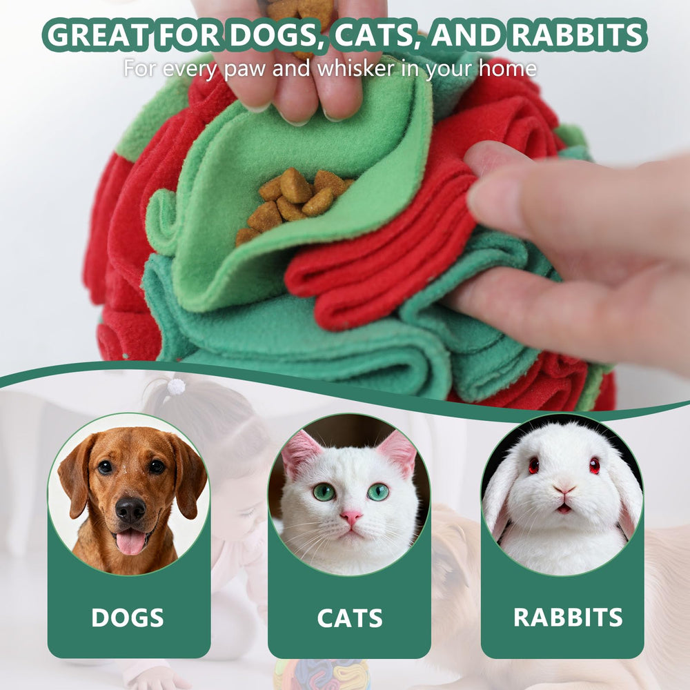 kmirepa snuffle-ball textured-fabric closeup highlights soft yet durable fabric