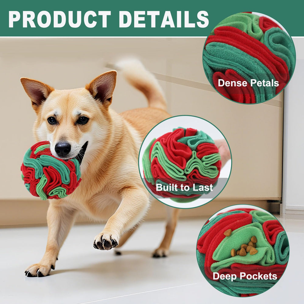 kmirepa snuffle-ball washable-materials image illustrates easy cleanup after play
