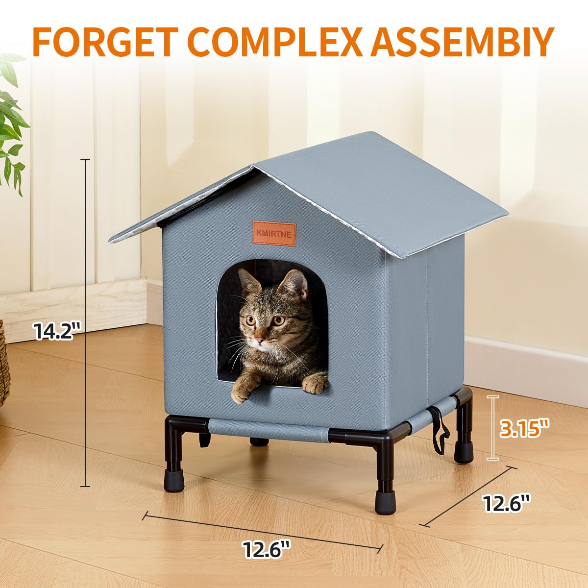 KMIRTNE durable 600D fabric image shows long-lasting shelter for pets