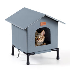 KMIRTNE insulated outdoor cat house front view showing warm shelter for outdoor cats
