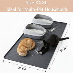 Kmiyivi cat litter mat waterproof raised lip traps moisture