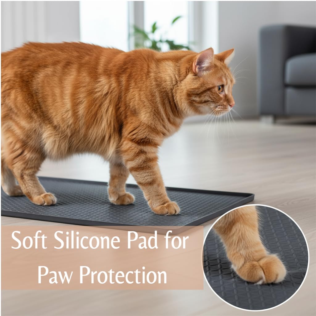 Kmiyivi cat litter tray protector for tidy spaces
