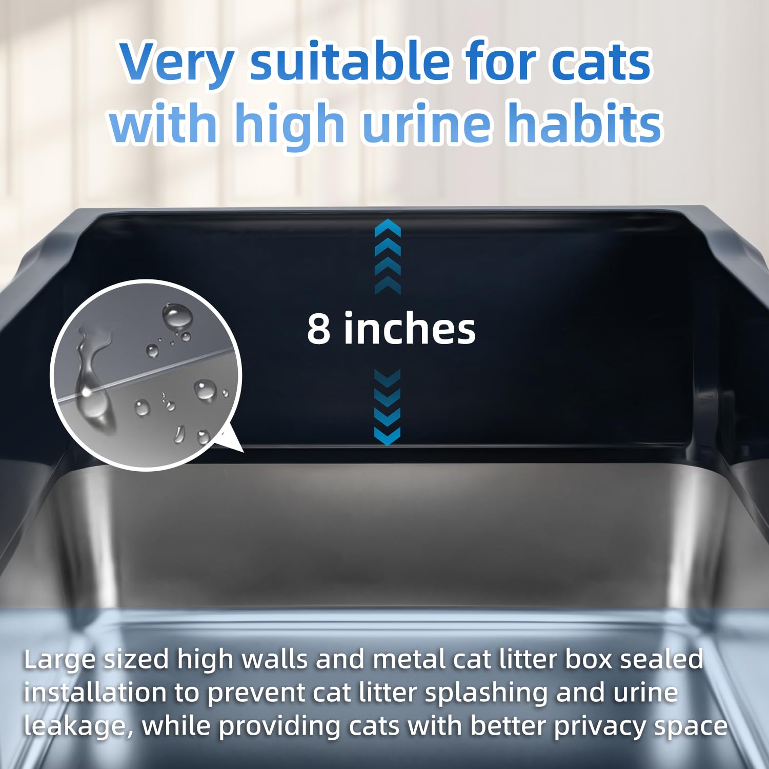 KMNSUN XXXL litter box 60L capacity reduces refills during travel