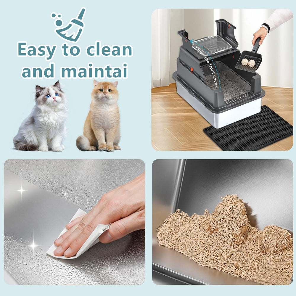 KMNSUN XXXL 100L-capacity reduces litter refills and mess.