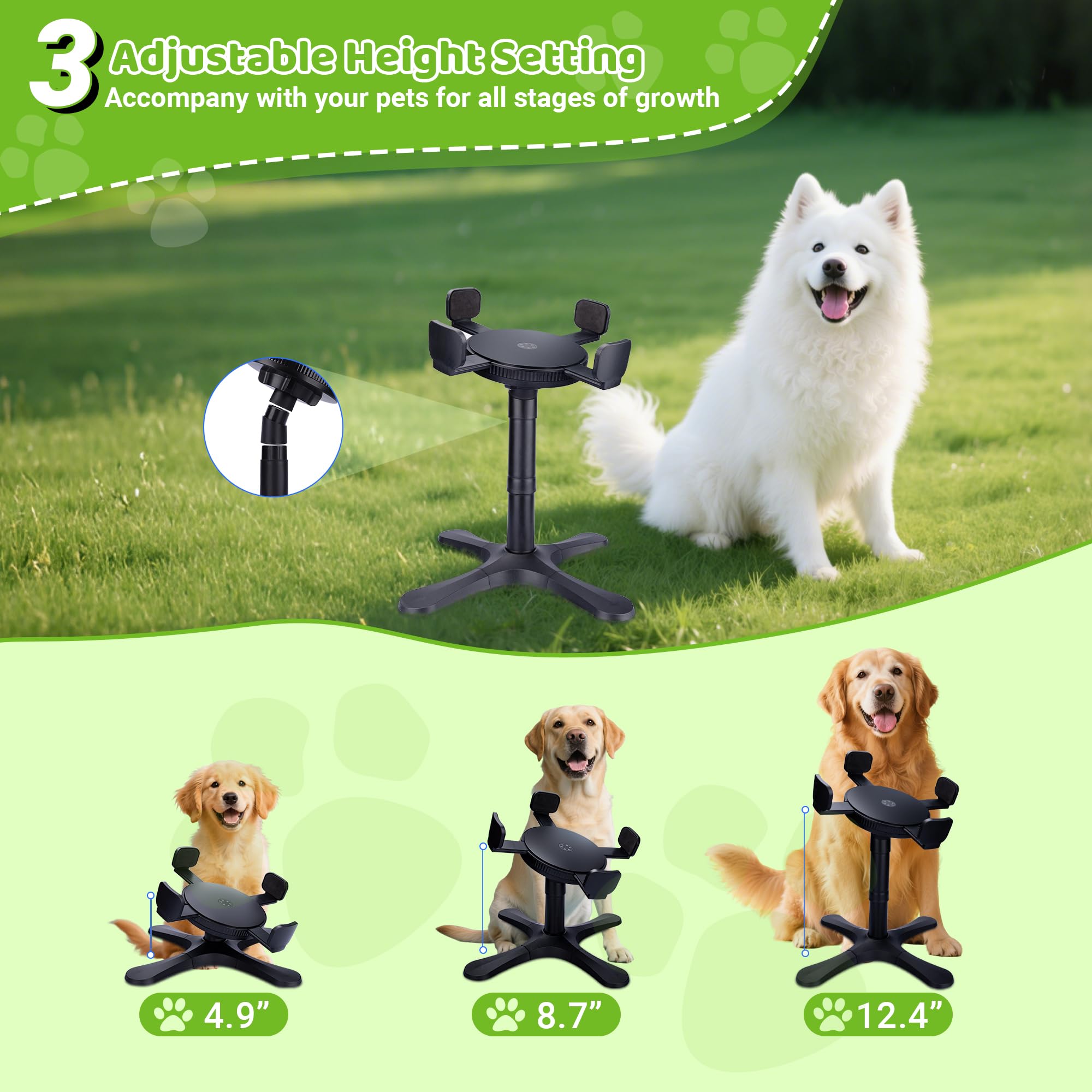 KMXASP elevated dog bowl stand durable and easy-clean design for daily use