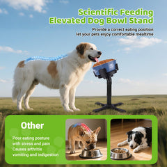 KMXASP elevated dog bowl stand width adjustable fits bowls of various shapes securely