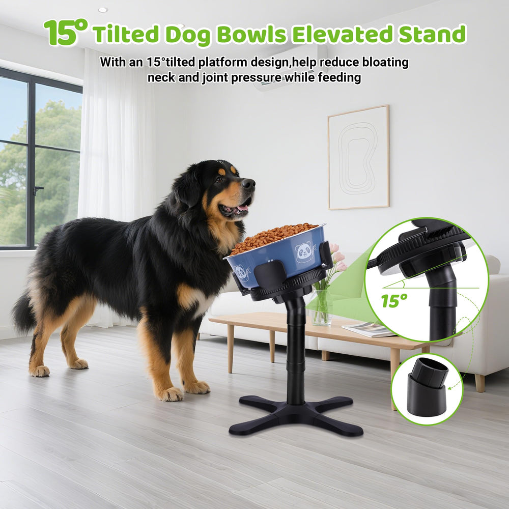KMXASP elevated dog bowl stand height adjustable for growing dogs