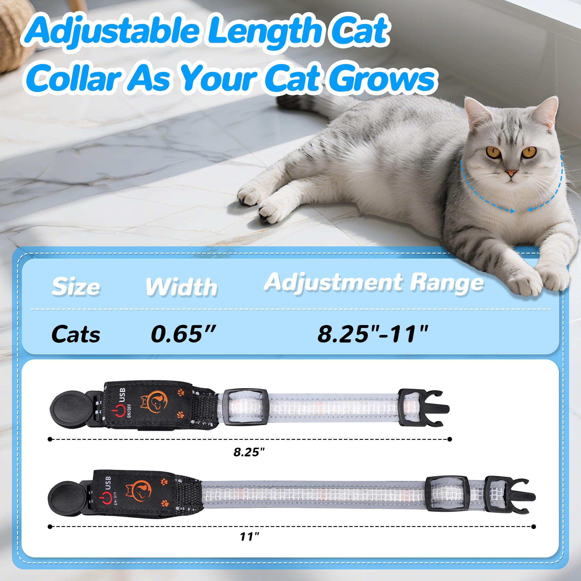 KMXASP waterproof LED collar withstands splashes and rain during nightly outings