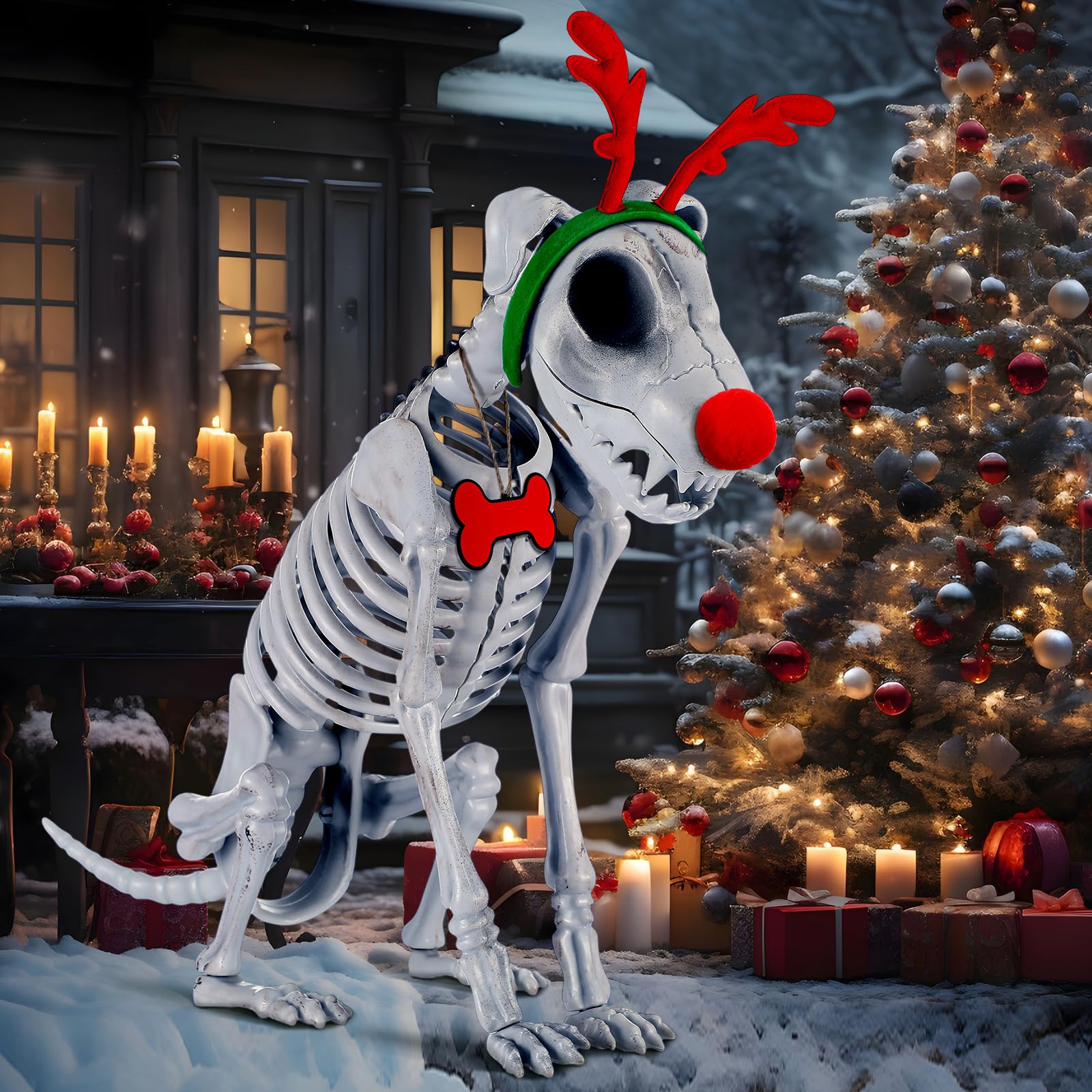 Knitgrip skeleton dog hanging-sign display idea