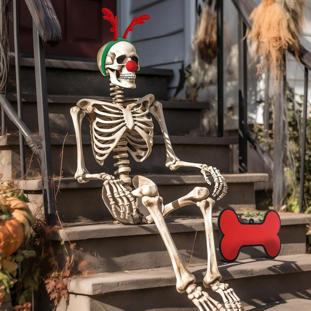 Knitgrip skeleton dog set packaging with horns, nose, collar