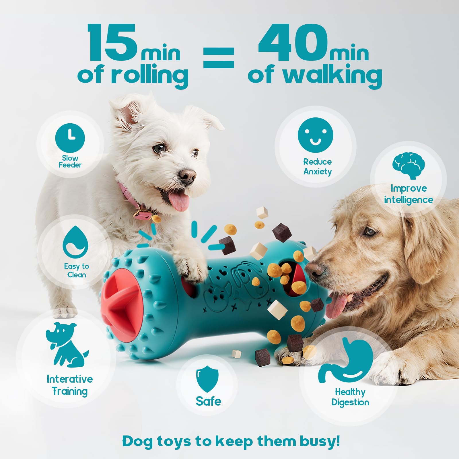 Knitly bulldog-proof core demonstrates durability for strong chewers during play.