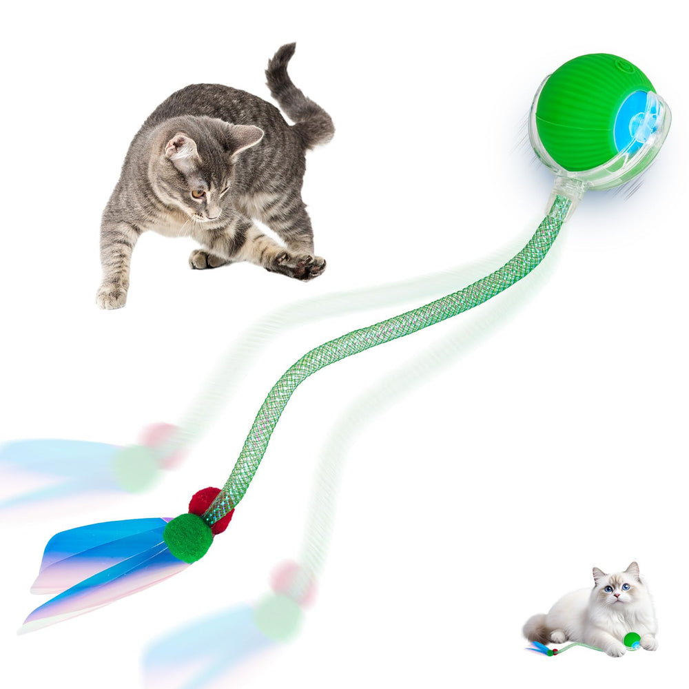 KNMIPJD interactive cat toy ball green boosts indoor play and curiosity.