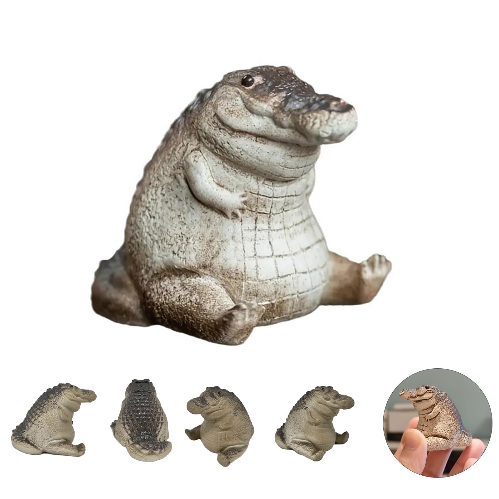 KnocKconK crocodile tank side-view decor adds a charming character to the display.